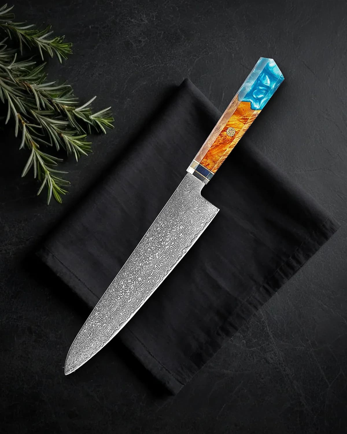 Santoku Kaen 18 cm · Blue