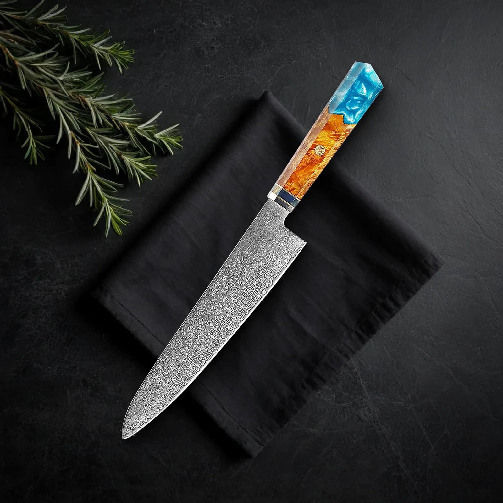 Santoku Kaen 18 cm · Blue