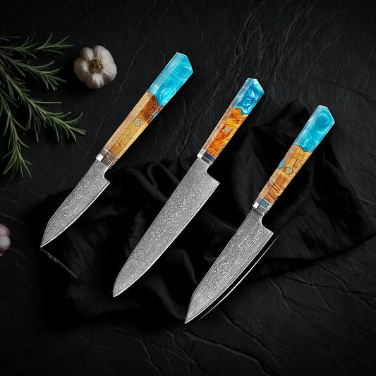 Set Completo Kaen: Gyuto, Nakiri y Petty
