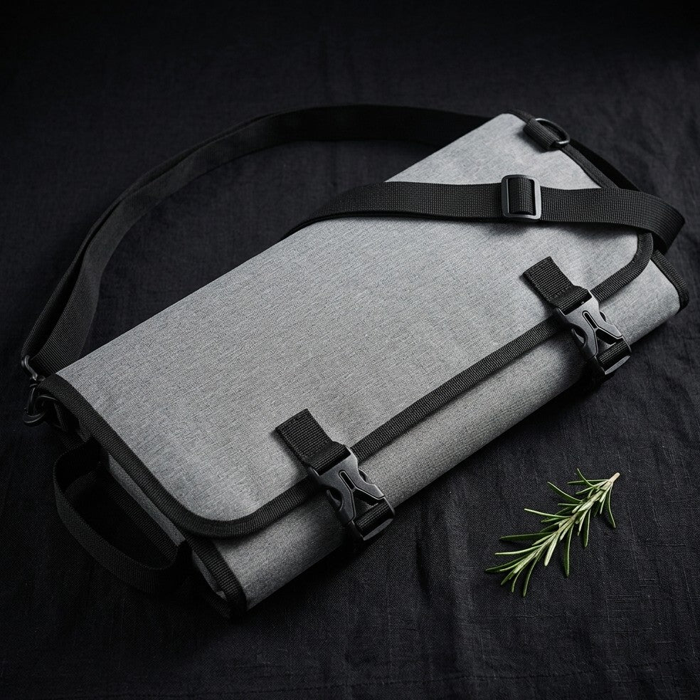 Bolsa de Lona para Cuchillos Kaen — Bolsa de tela Oxford con compartimentos para cuchillos y utensilios.