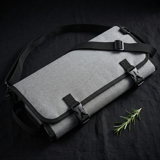 Bolsa de Lona para Cuchillos Kaen — Bolsa de tela Oxford con compartimentos para cuchillos y utensilios.