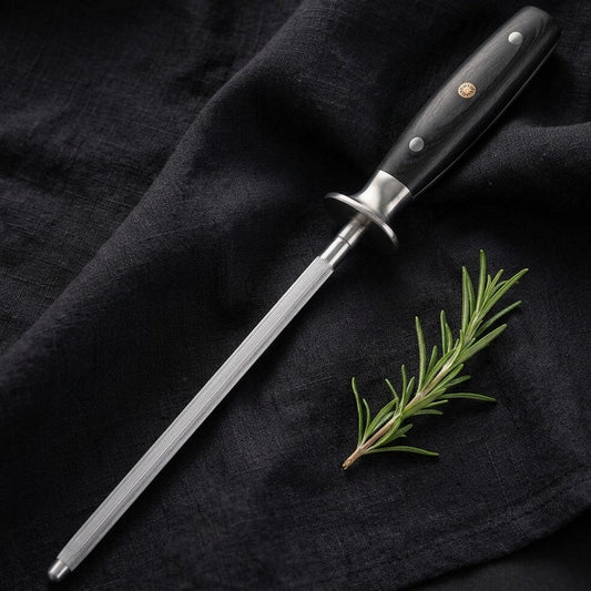 Chaira de Acero al Carbono Kaen — La chaira clásica de acero con mango de madera.
