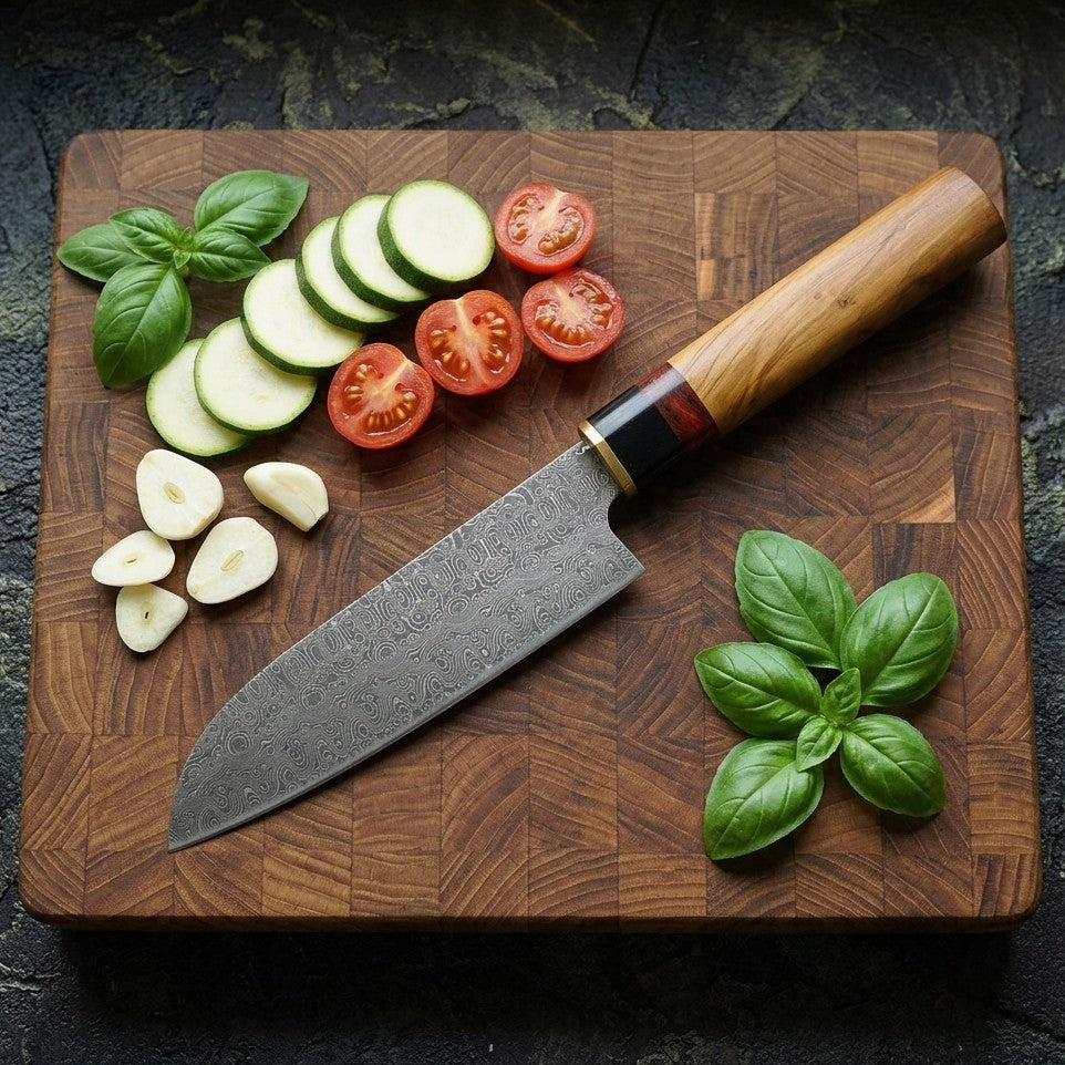 Cuchillo Kaen Olivo VG10 con Funda de Cuero (2)